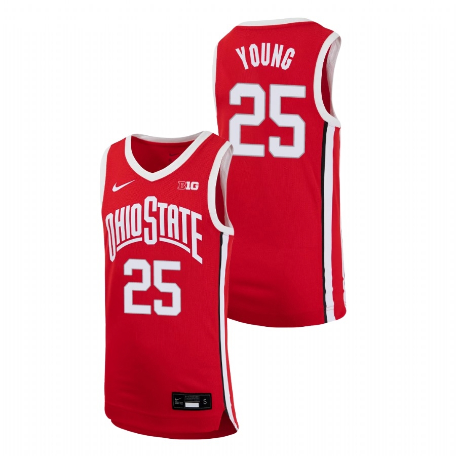 Ohio State Buckeyes Youth NCAA Kyle Young #25 Scarlet Nike Replica College Basketball Jersey CVQ3749WK